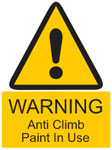 Anti Climb Paint sign